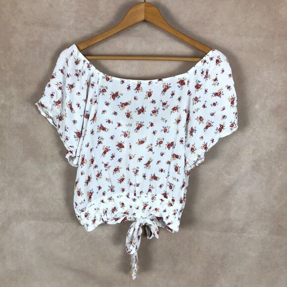 GYPSIES & MOONDUST Flutter Sleeve Tie Front Boho Top NEW MEDIUM - Picture 8 of 9